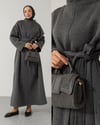 Oversize Kemerli Füme Sweat Elbise