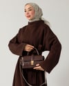 Oversize Kemerli Kahve Sweat Elbise