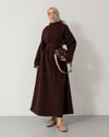 Oversize Kemerli Kahve Sweat Elbise