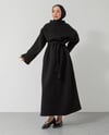 Oversize Kemerli Siyah Sweat Elbise