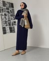 Oversize Lacivert Triko Elbise