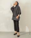 Oversize Pile Detaylı Füme Tunik