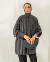 Oversize Pile Detaylı Füme Tunik