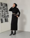 Oversize Siyah Triko Elbise