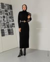Oversize Siyah Triko Elbise