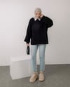 Oversize Siyah Triko Kazak
