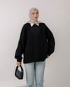 Oversize Siyah Triko Kazak