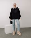 Oversize Siyah Triko Kazak