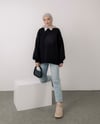 Oversize Siyah Triko Kazak