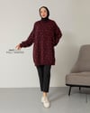 Oversize Taş İşlemeli Bordo Triko Kazak