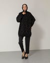 Oversize Taş İşlemeli Siyah Triko Kazak