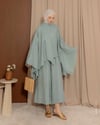 Oversize Turkuaz Panço Bluz