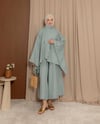 Oversize Turkuaz Panço Bluz