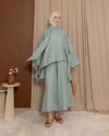 Oversize Turkuaz Panço Bluz