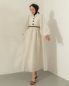 Oversize Yarım Düğmeli Puantiye Desenli Elbise