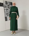 Oversize Zümrüt Yeşili Triko Elbise