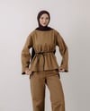 Pantolonlu Gabardin Camel Takım