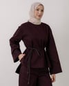 Pantolonlu Gabardin Mürdüm Takım
