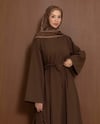 Paola Basic Kahve Keten Elbise