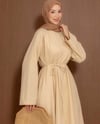 Paola Basic Krem Keten Elbise