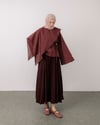 Pelerin Detaylı Bordo Bluz