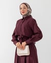 Pelerin Detaylı Bordo Elbise