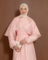 Pelerinli Pembe Elbise