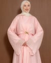 Pelerinli Pembe Elbise
