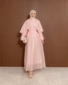 Pelerinli Pembe Elbise
