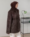 Peluş Garnili Kapitone Kahve Mont