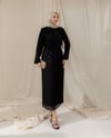 Piliseli Siyah Şifon Elbise