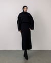 Saç Örgü Siyah Üçlü Triko Takım