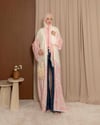 Şal Detaylı Desenli Fuşya Abaya