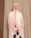 Şal Detaylı Desenli Fuşya Abaya