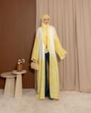 Şal Detaylı Desenli Sarı Abaya