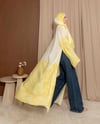 Şal Detaylı Desenli Sarı Abaya