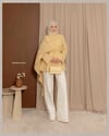 Şal Detaylı Gold Keten Tunik