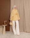 Şal Detaylı Gold Keten Tunik