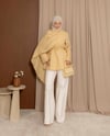 Şal Detaylı Gold Keten Tunik