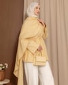 Şal Detaylı Gold Keten Tunik