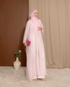 Şal Detaylı Taş İşleme Pembe Abaya