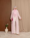 Şal Detaylı Taş İşleme Pembe Abaya