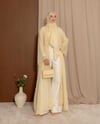Şal Detaylı Taş İşleme Sarı Abaya