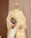 Şal Detaylı Taş İşleme Sarı Abaya