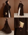 Şal Detaylı Taş İşlemeli Kahve Abaya