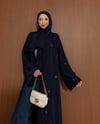 Şal Detaylı Taş İşlemeli Lacivert Abaya