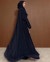 Şal Detaylı Taş İşlemeli Lacivert Abaya