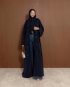 Şal Detaylı Taş İşlemeli Lacivert Abaya