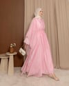 Şal Yaka Pembe Elbise