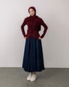 Samatra Büzgü Düğmeli Bordo Hırka